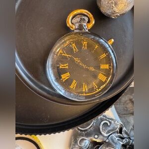 About Face Messenger Vintage Style Glass Pocket Watch